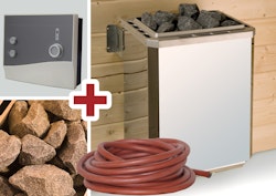 Weka Technikpaket 1 inkl. 9 kW Ofen, Saunasteine, Anschlusskabel und Steuergerät für Saunahaus Naantali / Kuopio / Farsund