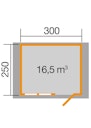 Weka 45 mm Gartenhaus 139 mit Vordach (20 cm)