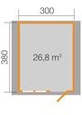 Weka 45 mm Gartenhaus 139 mit Vordach (20 cm)